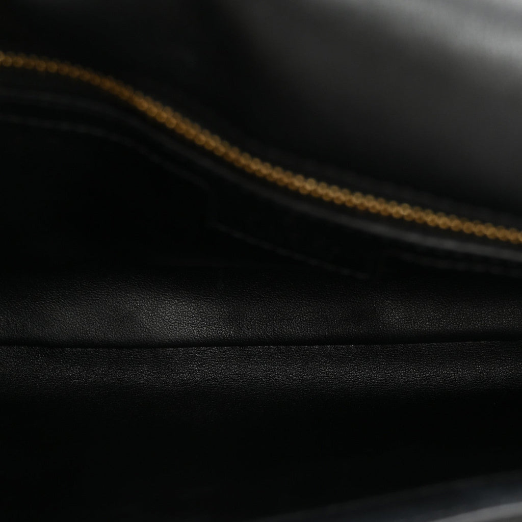 Roxy Calfskin Blondie Chain Shoulder Flap Bag Black