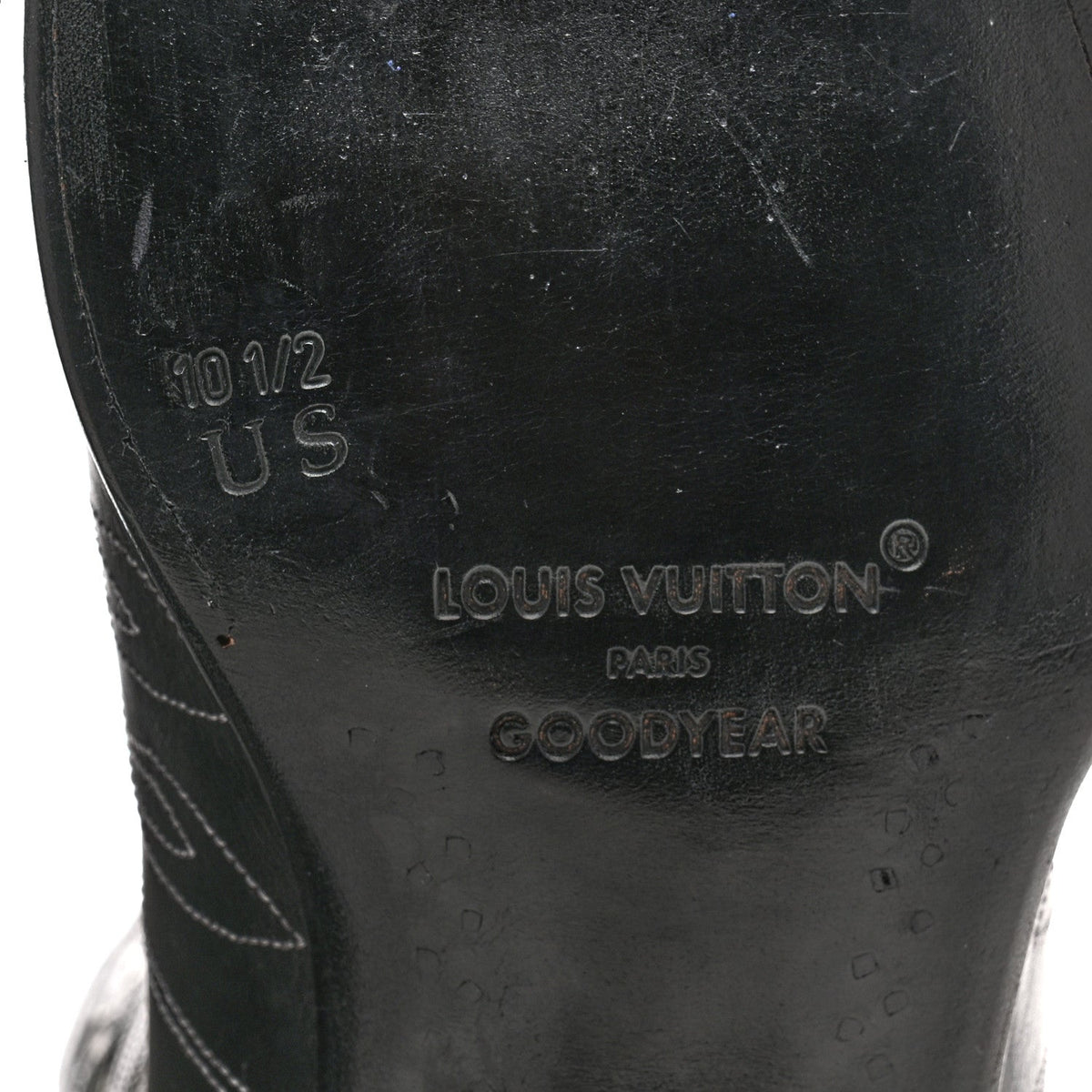 Calfskin LV Texan Mens Rider Boots 10.5 Black Silver