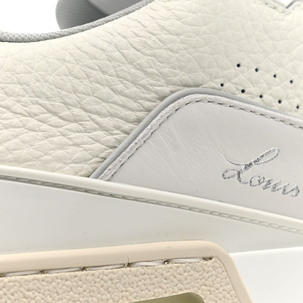 Calfskin Mens LV Trainer Sneakers 9 White
