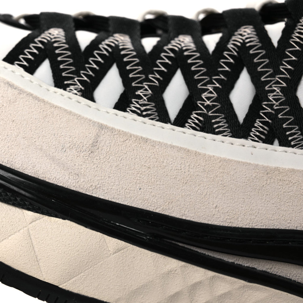 Fabric Suede Calfskin CC Sneakers 39.5 White Black
