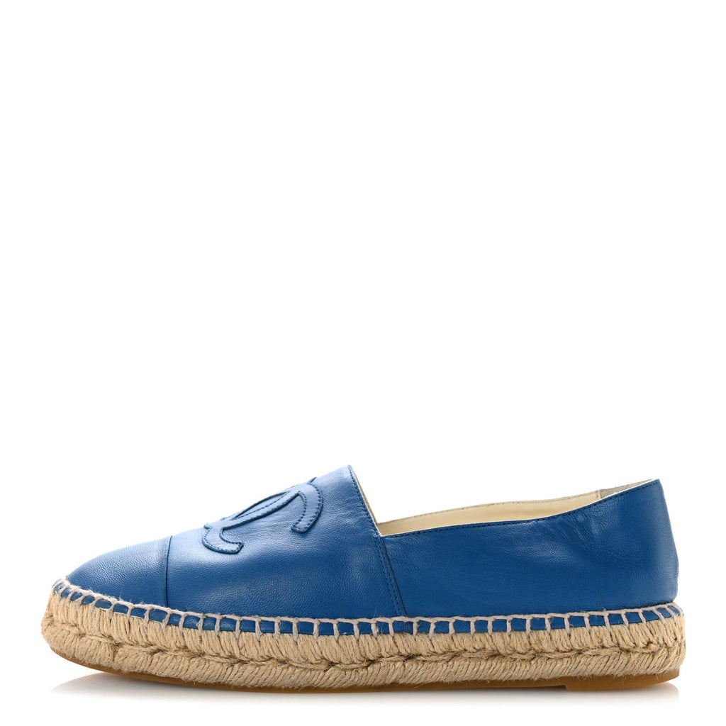 Lambskin CC Espadrilles 37 Blue