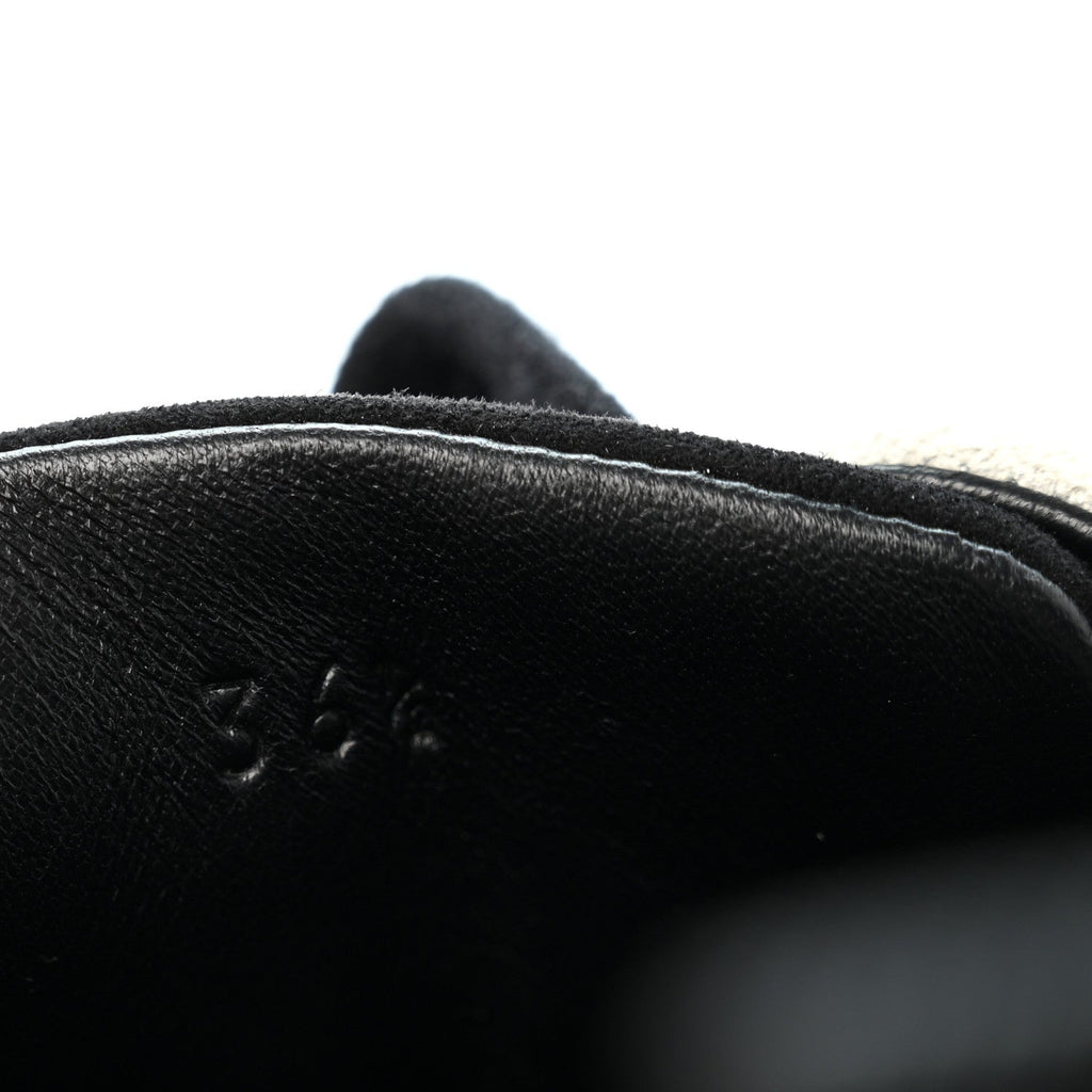 Calfskin Suede Goatskin Bouncing Sneakers 36.5 White Black