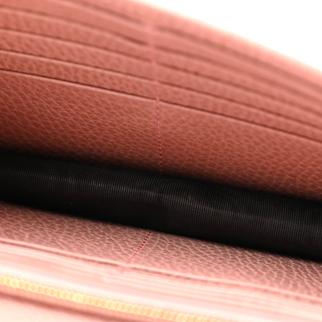 Dollar Calfskin Interlocking G Chain Wallet Soft Pink