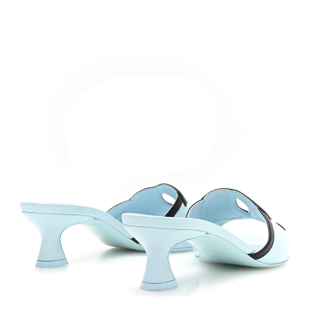 Lambskin CC Cutout Mules 41 Blue Black