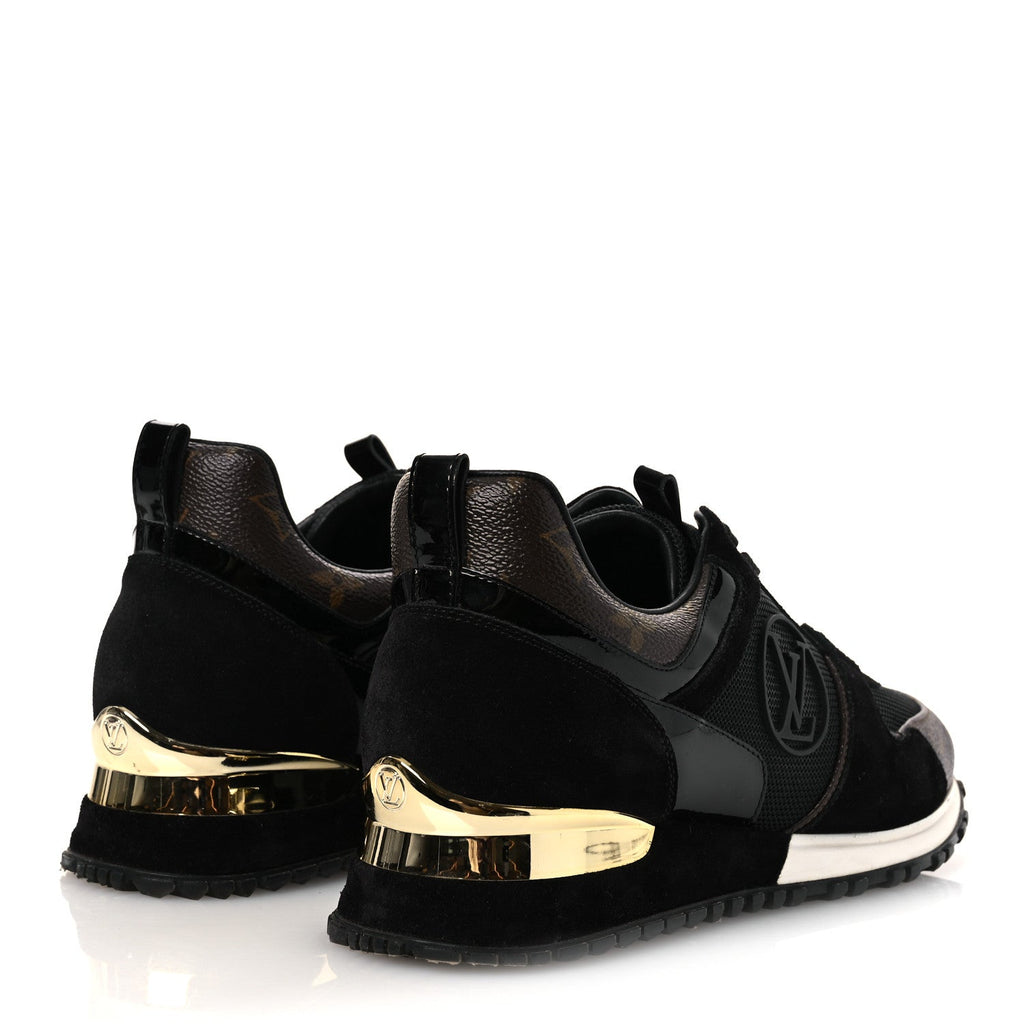 Suede Monogram Run Away Sneakers 38.5 Black