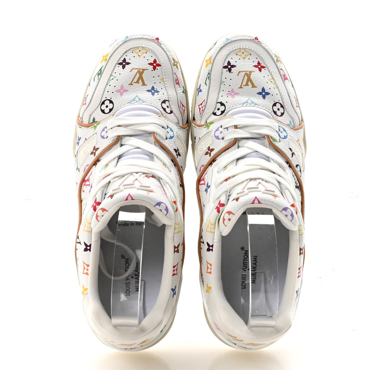 LV X TM Calfskin Monogram Multicolor Womens LV Trainer Sneakers 39 White