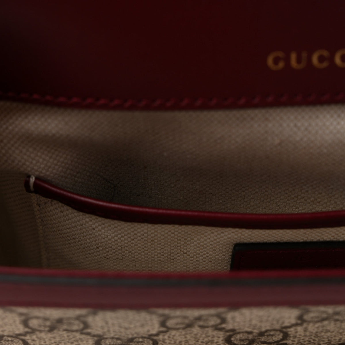 GG Supreme Monogram Horsebit 1955 Soft Small Shoulder Bag Beige Ebony Rosso Ancora