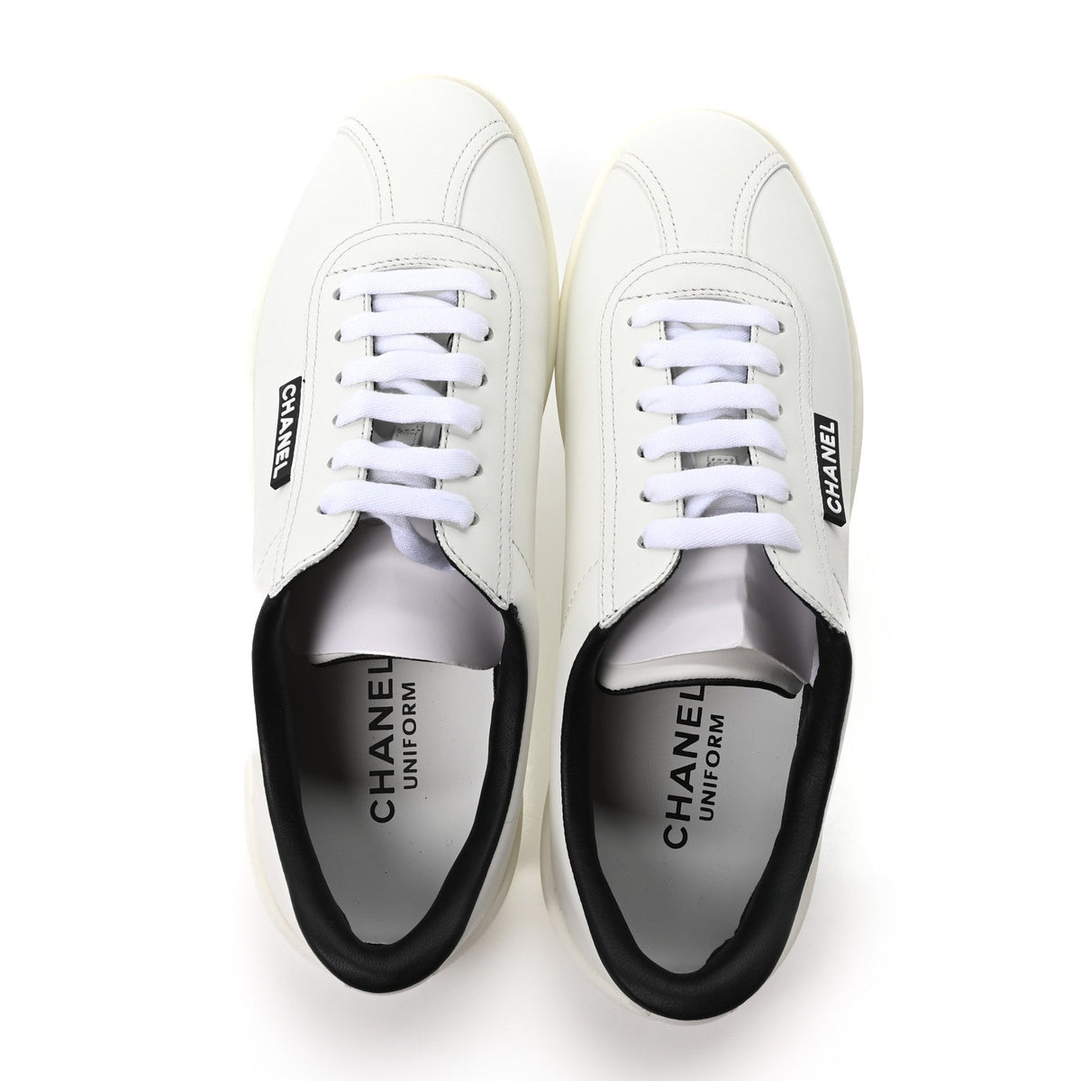Calfskin CC Womens Sneakers 37.5 White