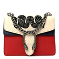 Calfskin Crystal Snake Embroidered Mini Dionysus Shoulder Bag Mystic White Hibiscus Red Blue Agata