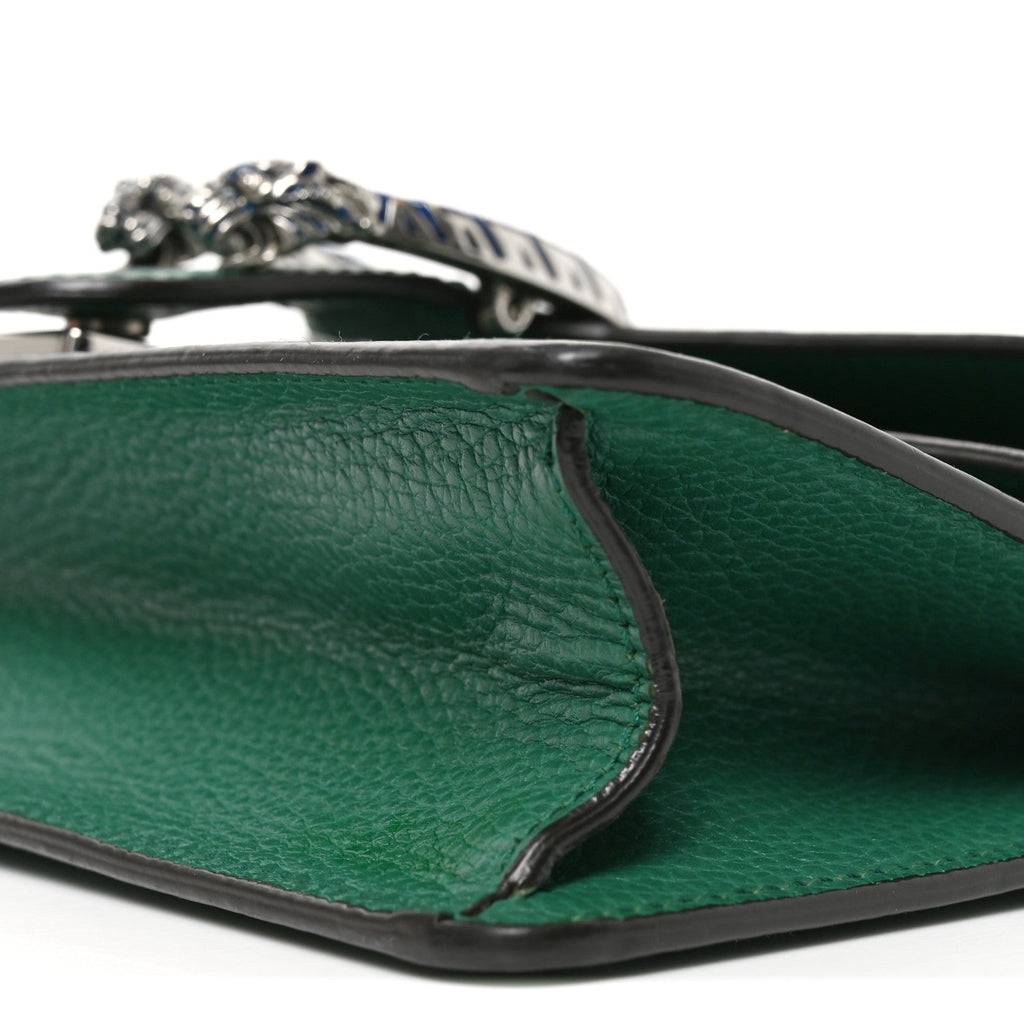 Dollar Calfskin Enamel Small Dionysus Shoulder Bag Emerald Electric Blue