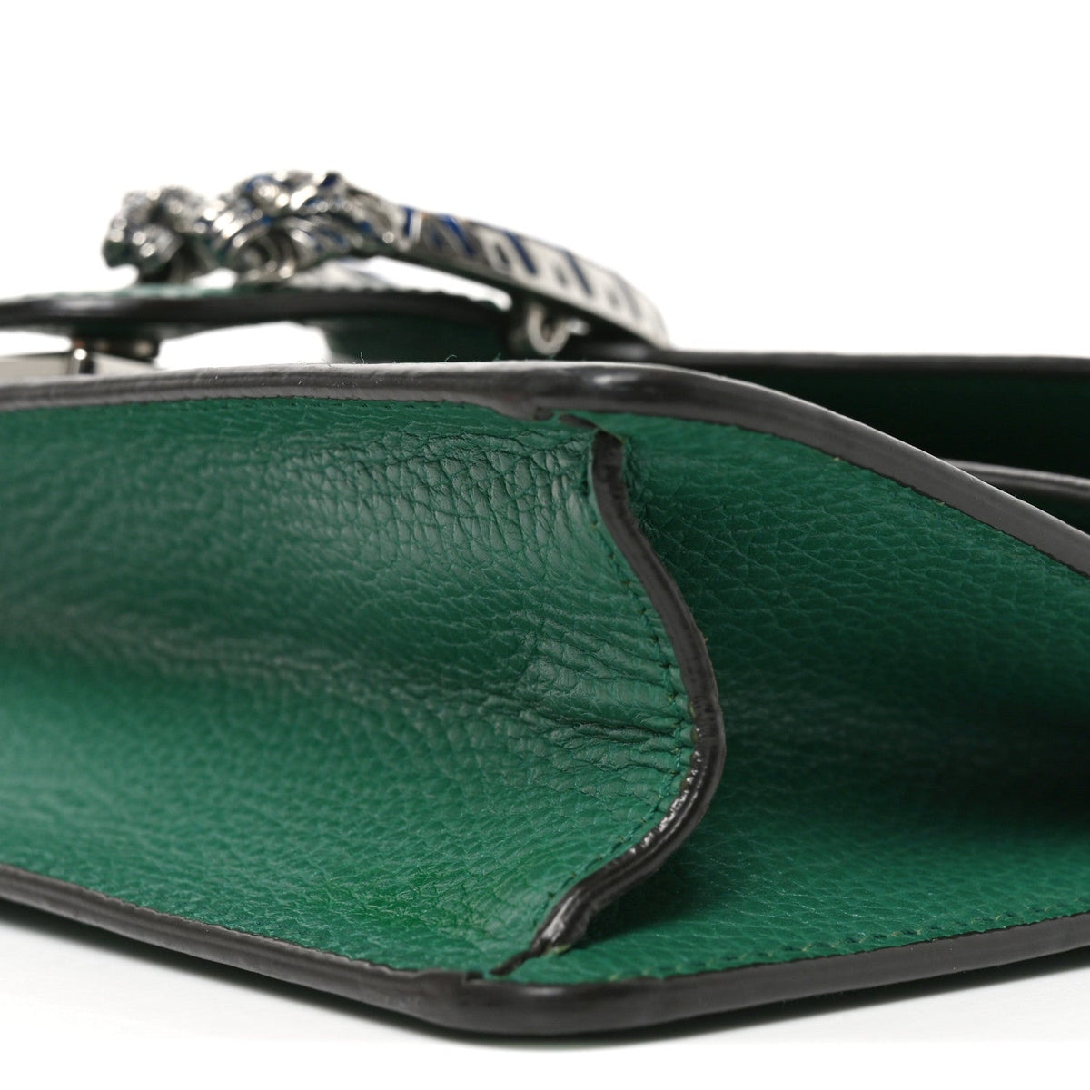 Dollar Calfskin Enamel Small Dionysus Shoulder Bag Emerald Electric Blue