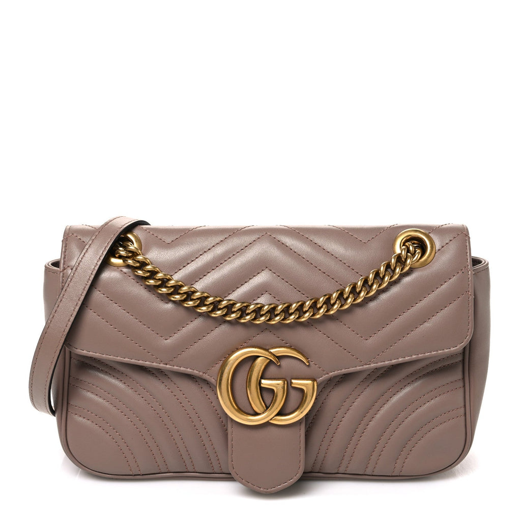 Calfskin Matelasse Small GG Marmont Shoulder Bag Porcelain Rose