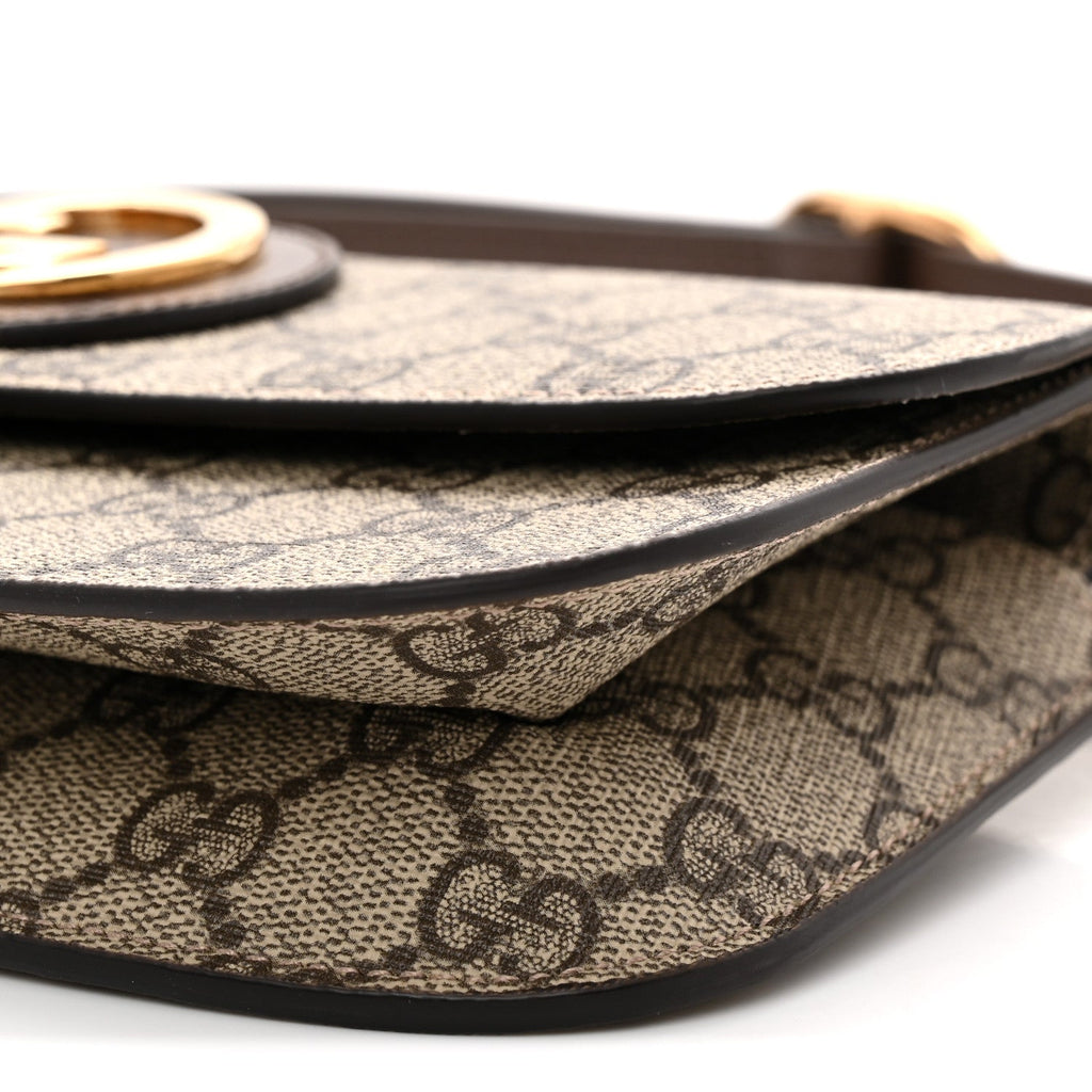 GG Supreme Monogram Textured Dollar Calfskin Blondie Belt Bag  Beige Ebony New Acero