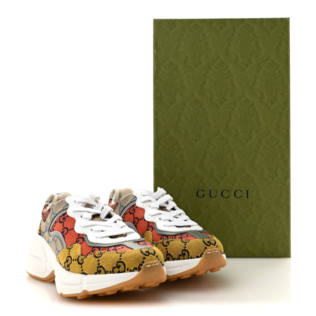 Monogram Multicolor Demetra Womens Rhyton Sneakers 35.5 Yellow Blue Great White Tabasco