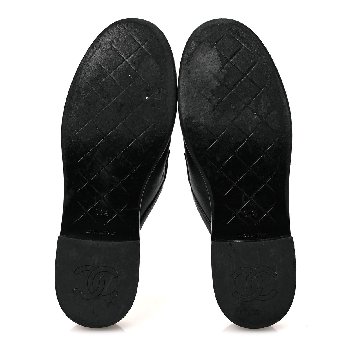 Lambskin Quilted CC Turnlock Mules 36.5 Black