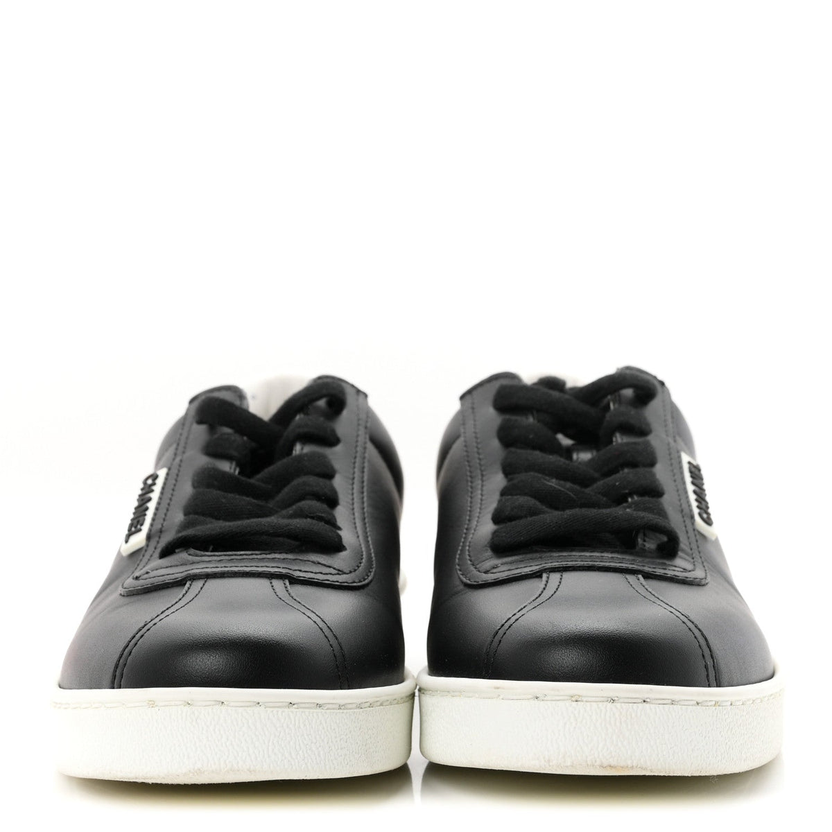 Calfskin CC Womens Uniform Sneakers 37.5 Black
