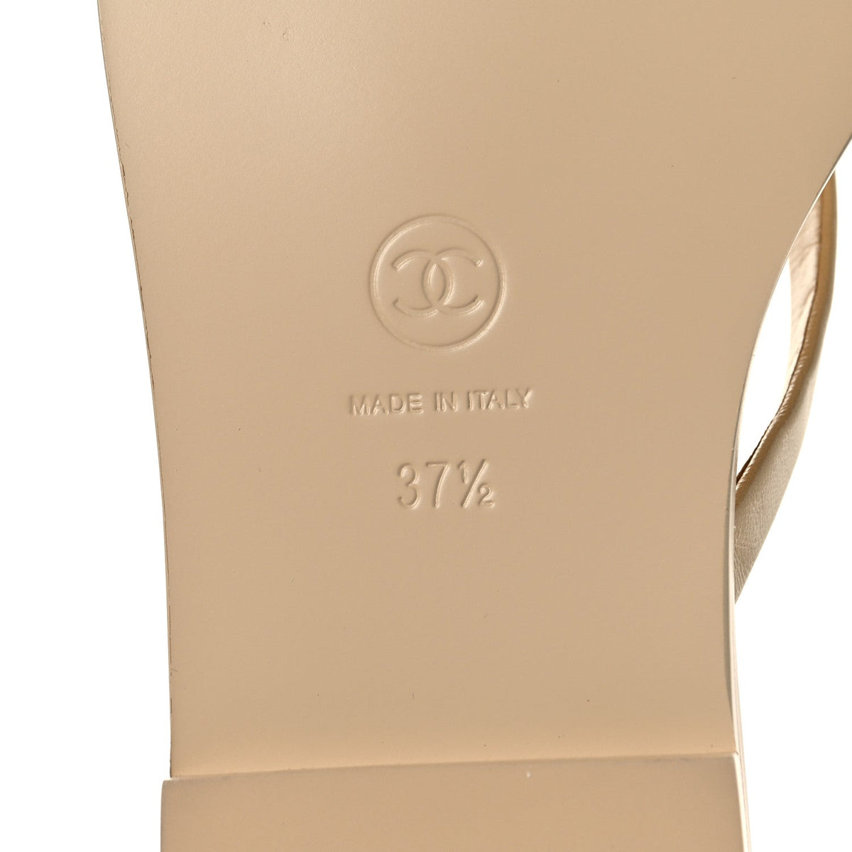 Goatskin CC Times Square Thong Sandals 37.5 Beige