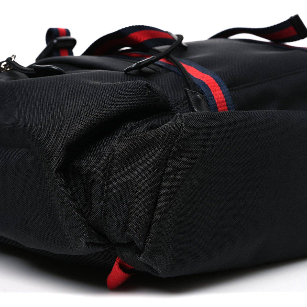 Techno Canvas Web Double Buckle Backpack Black