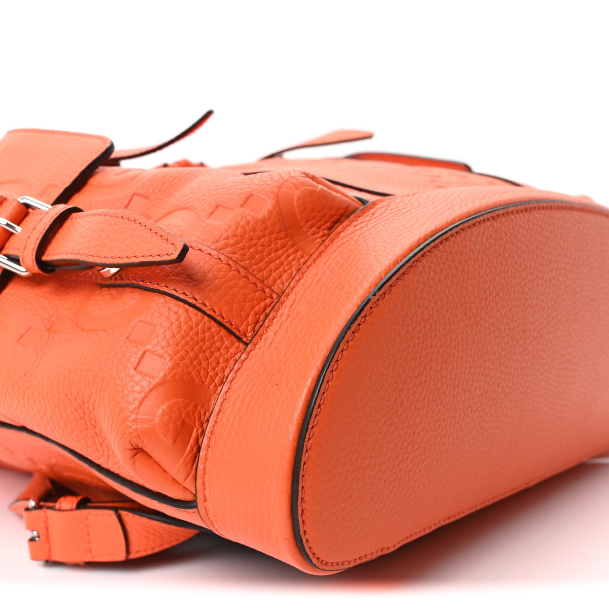 Piuma Calfskin Jumbo GG Embossed Double Buckle Backpack Good Orange