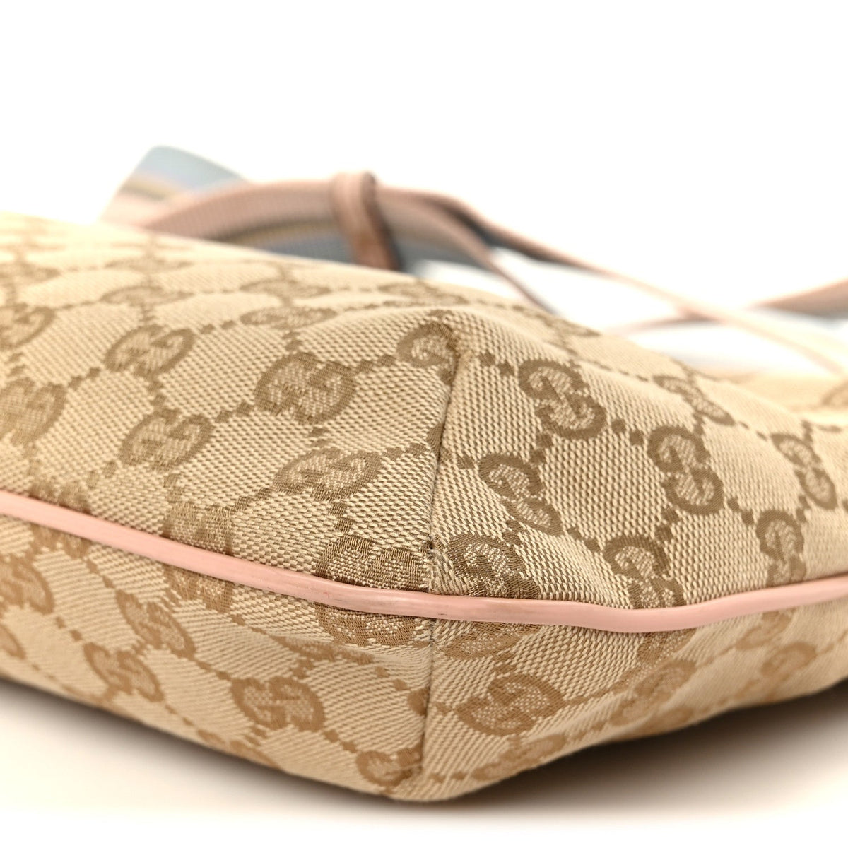 Monogram Web Small Flat Messenger Crossbody Pink Blue