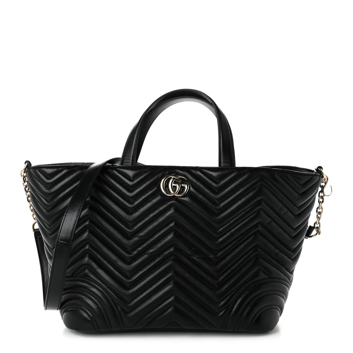 Lambskin Matelasse Medium GG Marmont Betty Tote Bag Black
