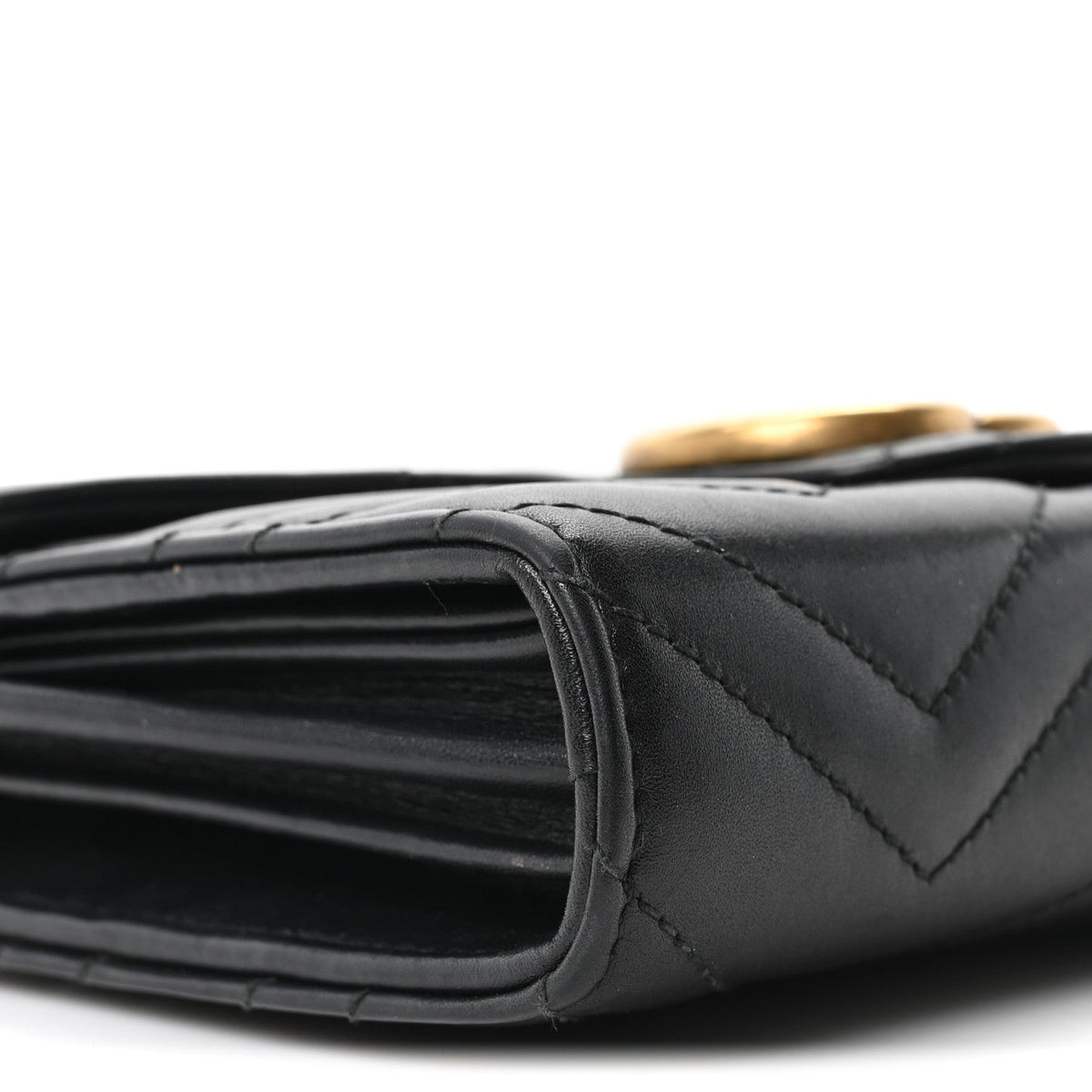Calfskin Matelasse GG Marmont Chain Wallet Black