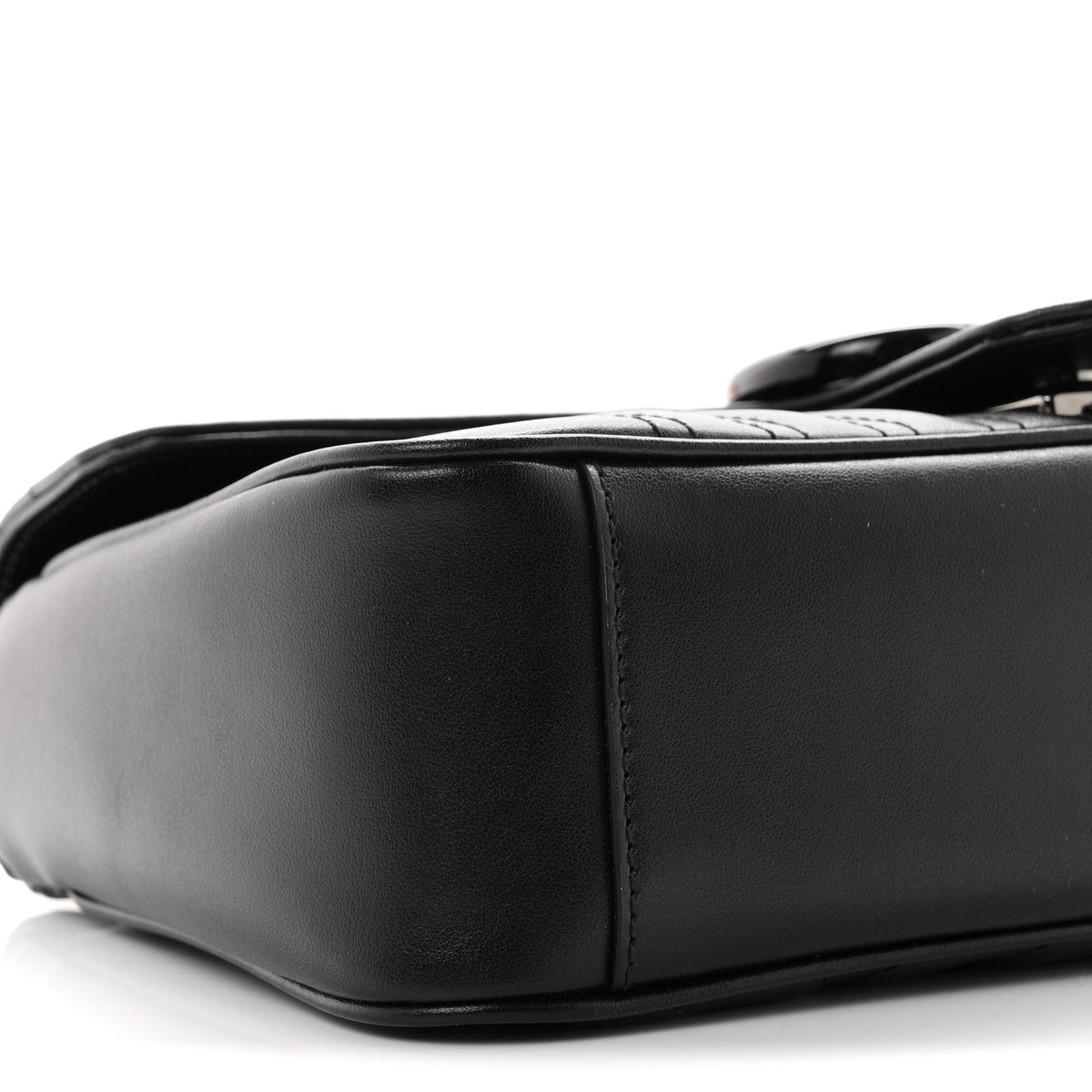 Calfskin Matelasse Monochrome Small GG Marmont Shoulder Bag Black