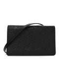 GG Grainy Calfskin Emblem Wallet On Chain Black