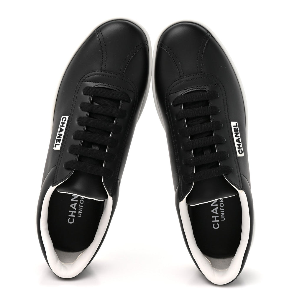 Calfskin CC Uniform Womens Sneakers 38 Black