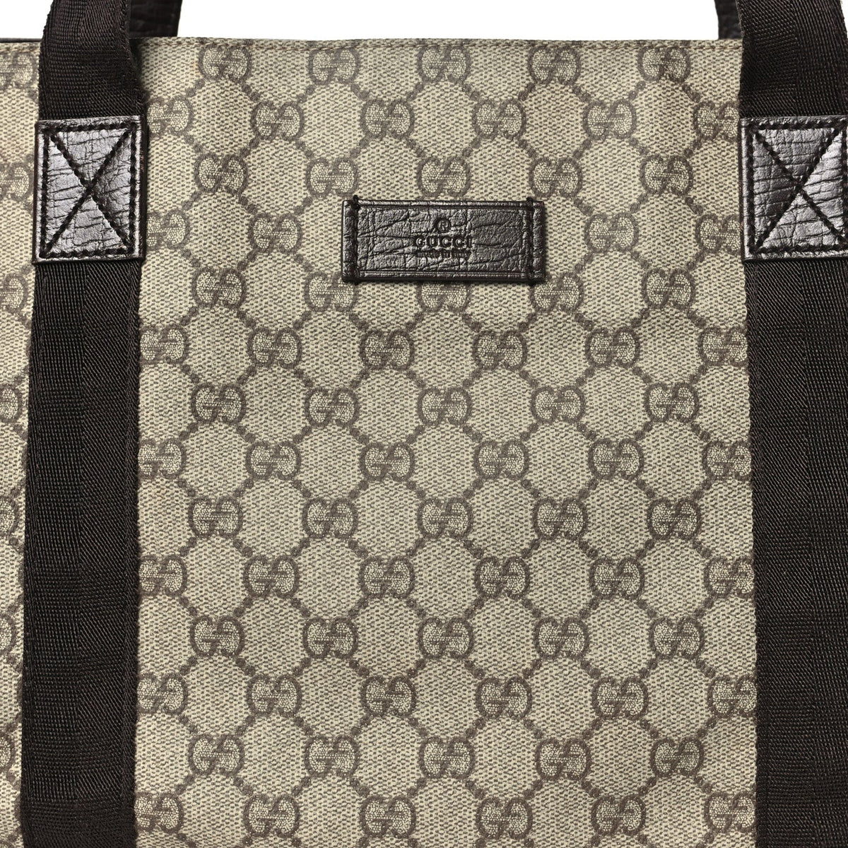GG Plus Monogram Medium Tote Dark Brown