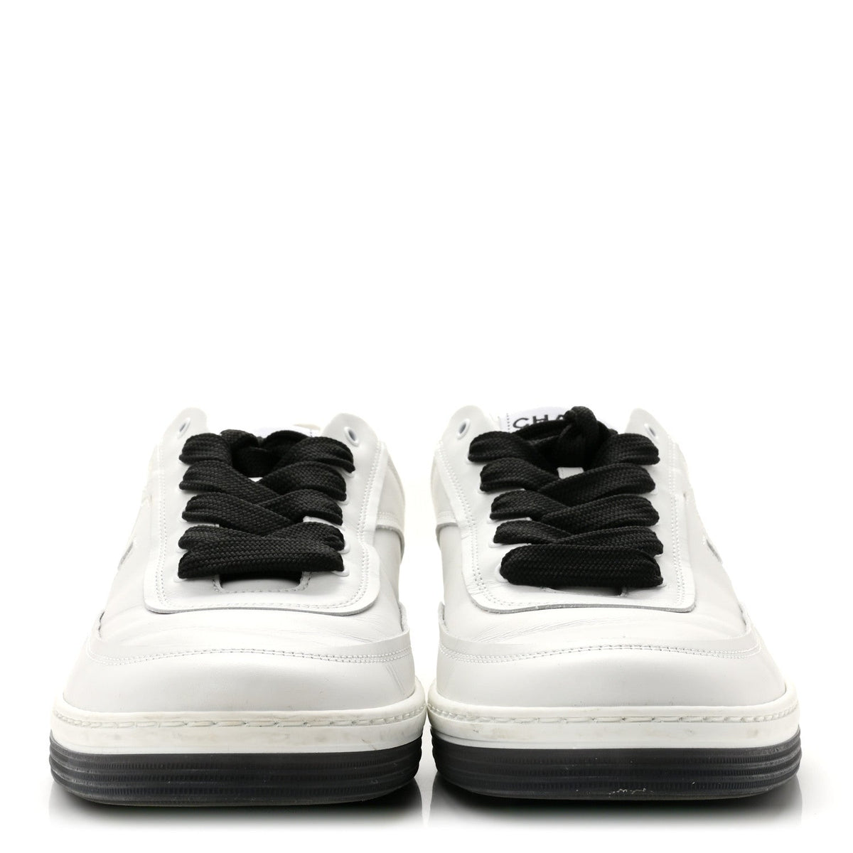 Calfskin CC Womens Sneakers 40 White Black