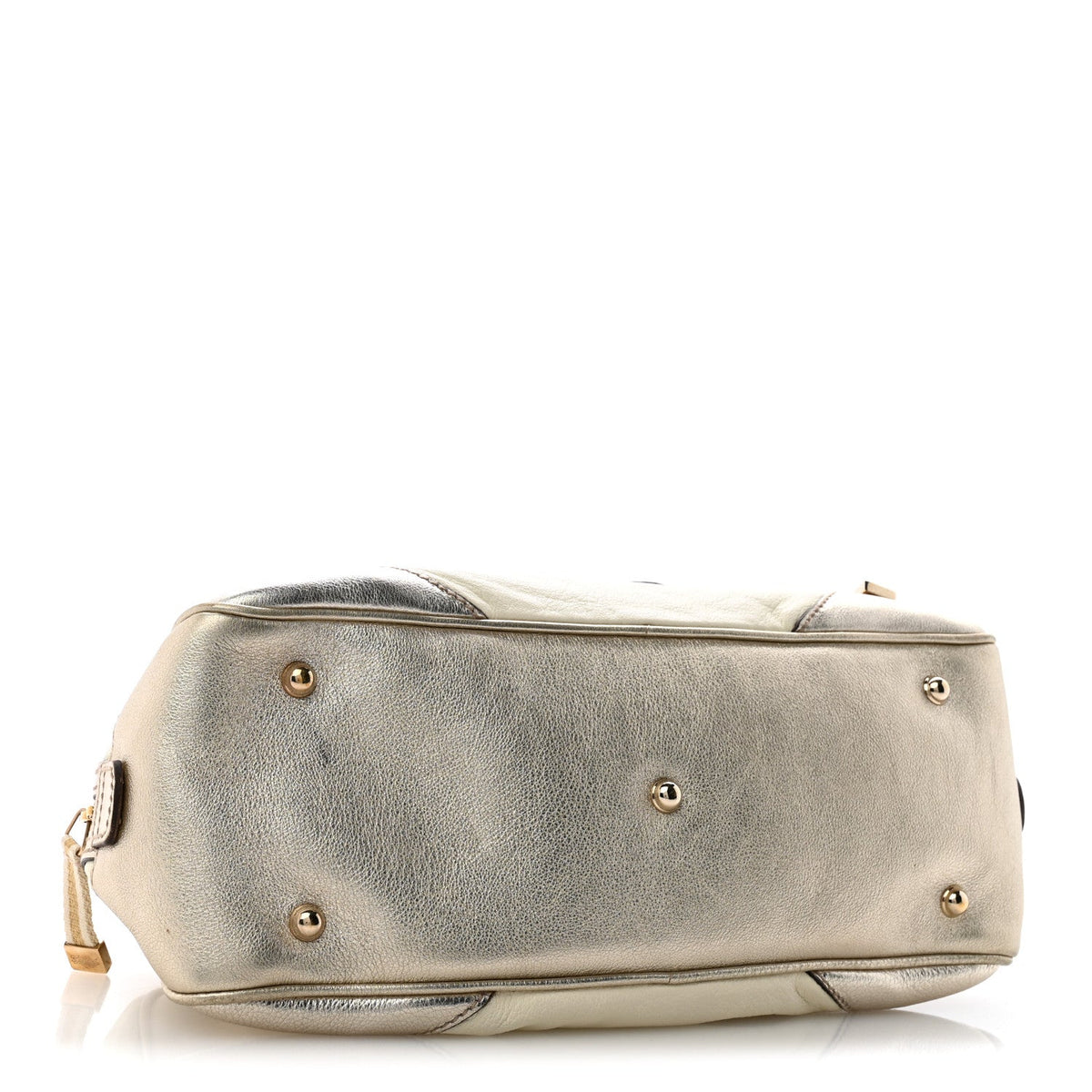 Goatskin Small Capri Bowler White Gold