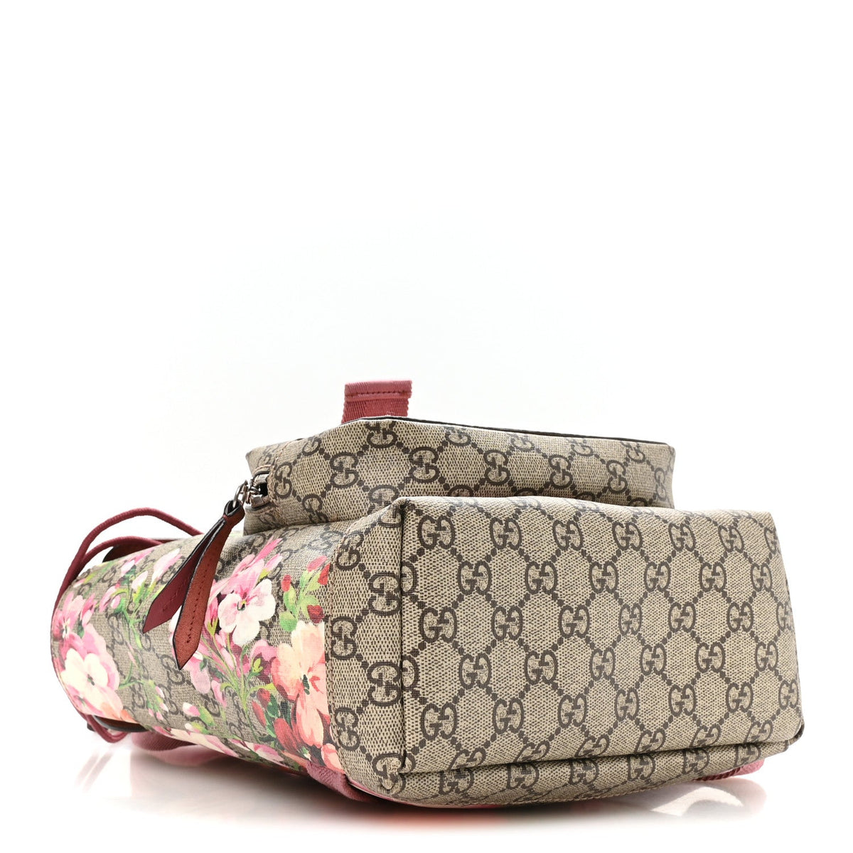 GG Supreme Monogram Blooms Small Single Buckle Backpack Beige Multicolor Dry Rose