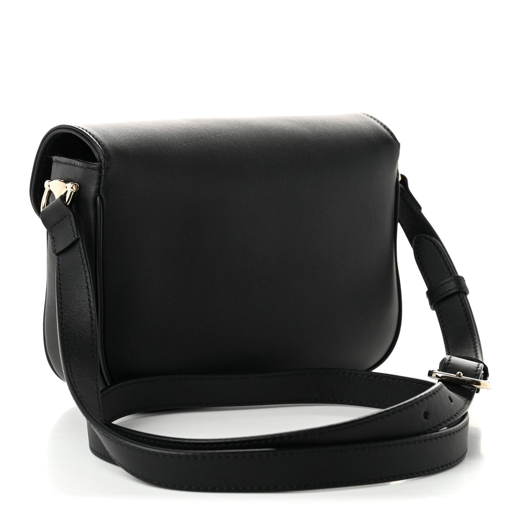 Arabella Calfskin Horsebit 1955 Soft Small Shoulder Bag Black