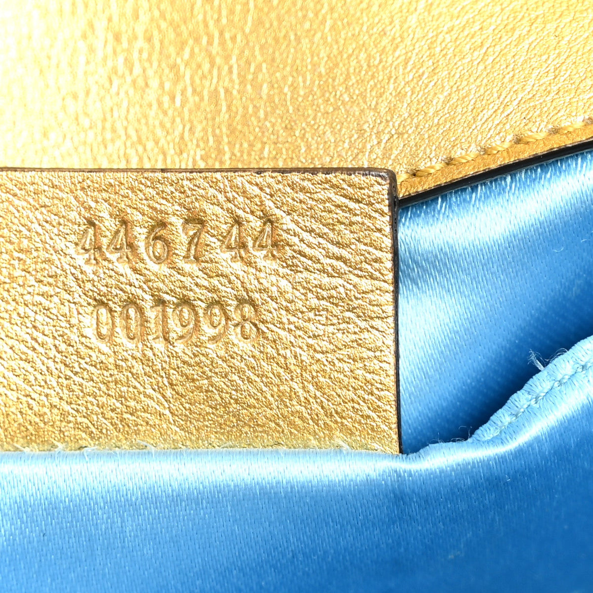 Metallic Calfskin Matelasse Mini GG Marmont Shoulder Bag Gold Pink