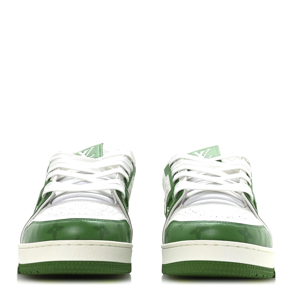 Calfskin Monogram Mens LV Trainer Sneakers 8.5 Green