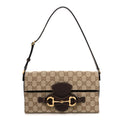 Monogram Medium Ristretto Horsebit Flap Shoulder Bag Sand Brown