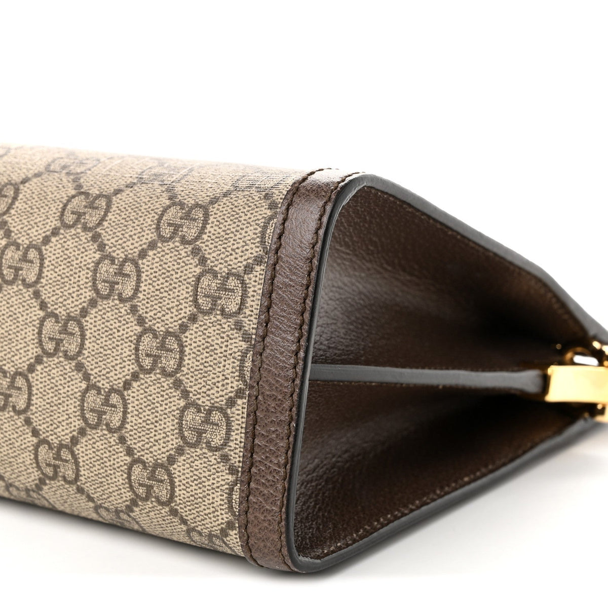 GG Supreme Monogram Web Medium Ophidia Chain Shoulder Bag Brown