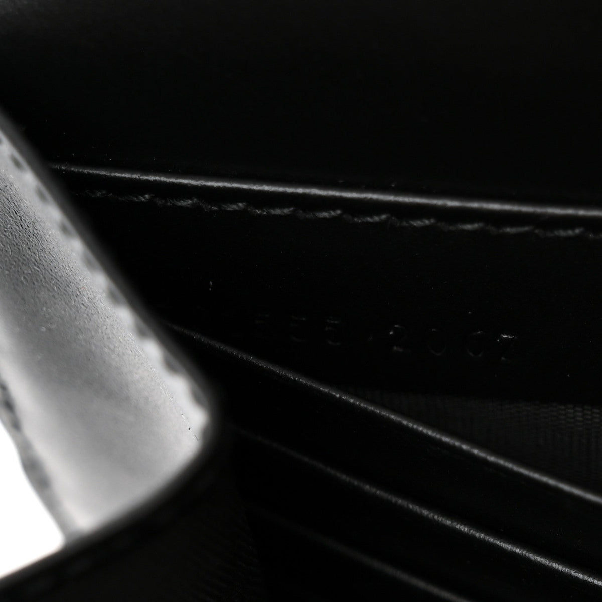 Calfskin GG Debossed Chain Wallet Black