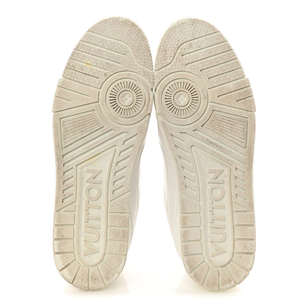 Calfskin Mens LV Trainer Sneakers 9.5 White
