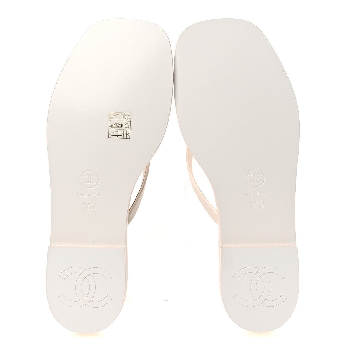 Goatskin CC Times Square Thong Sandals 38.5 Beige