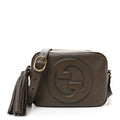 Sakai Be Green Calfskin Diagonal Stitched Small Blondie Shoulder Bag Craclet Brown