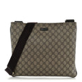 GG Supreme Monogram Medium Flat Messenger Bag Dark Brown