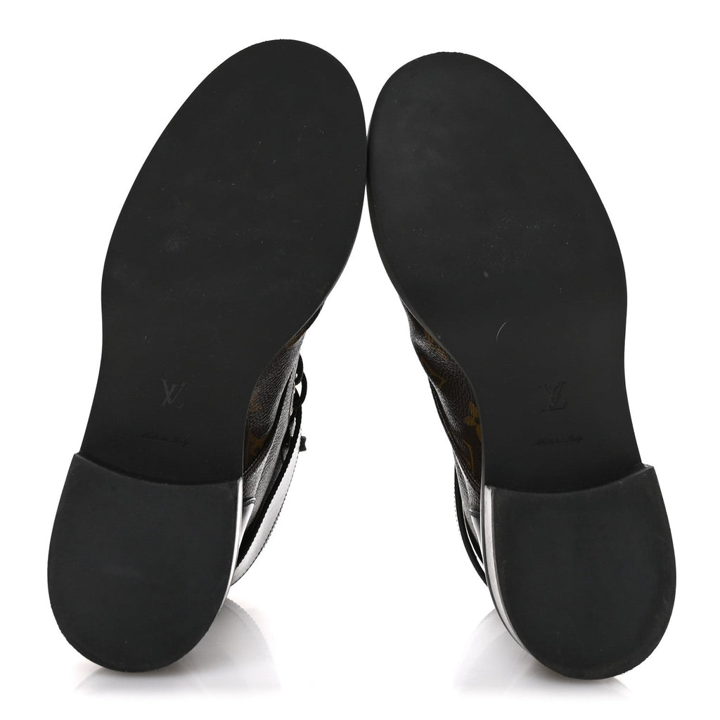 Calfskin Monogram Wonderland Flat Ranger Boots 39 Black