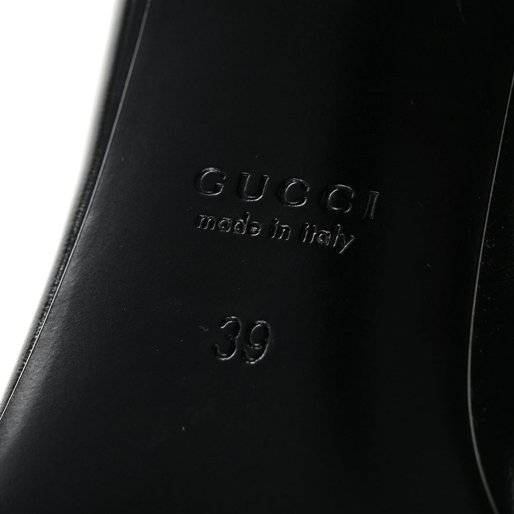 Shiny Calfskin Horsebit Signora 85mm Pumps 39 Black