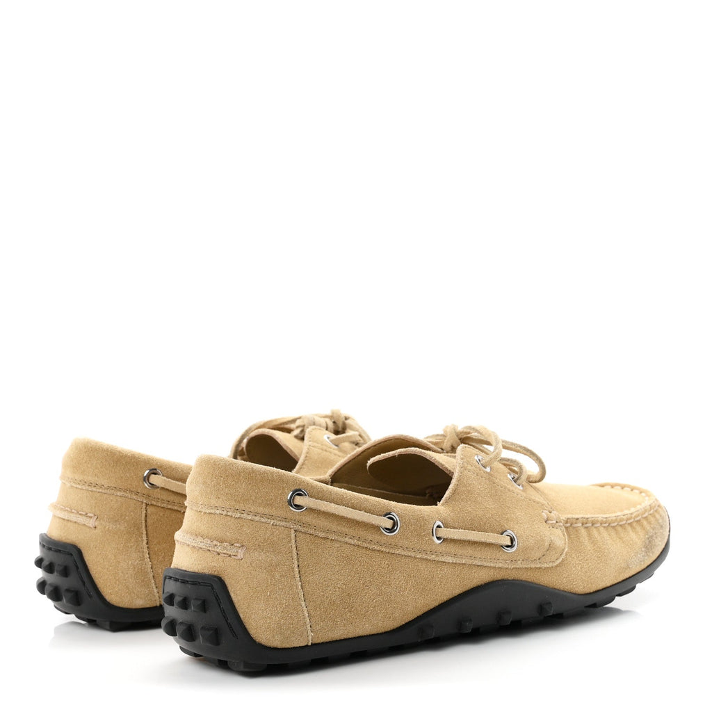 Suede Calfskin Womens Member Loafers 41 Beige Albatre
