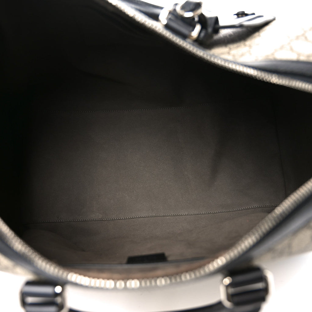 GG Supreme Monogram Selleria Calfskin Medium Duffle Beige Ebony Black