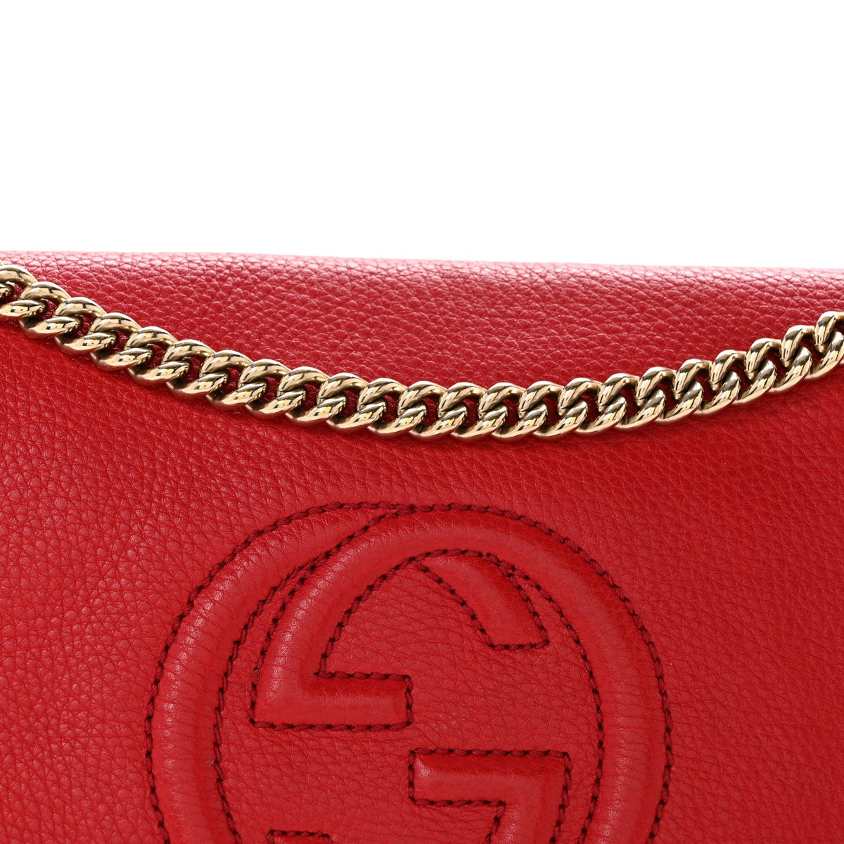 Pebbled Calfskin Medium Soho Flap Crossbody Tabasco Red