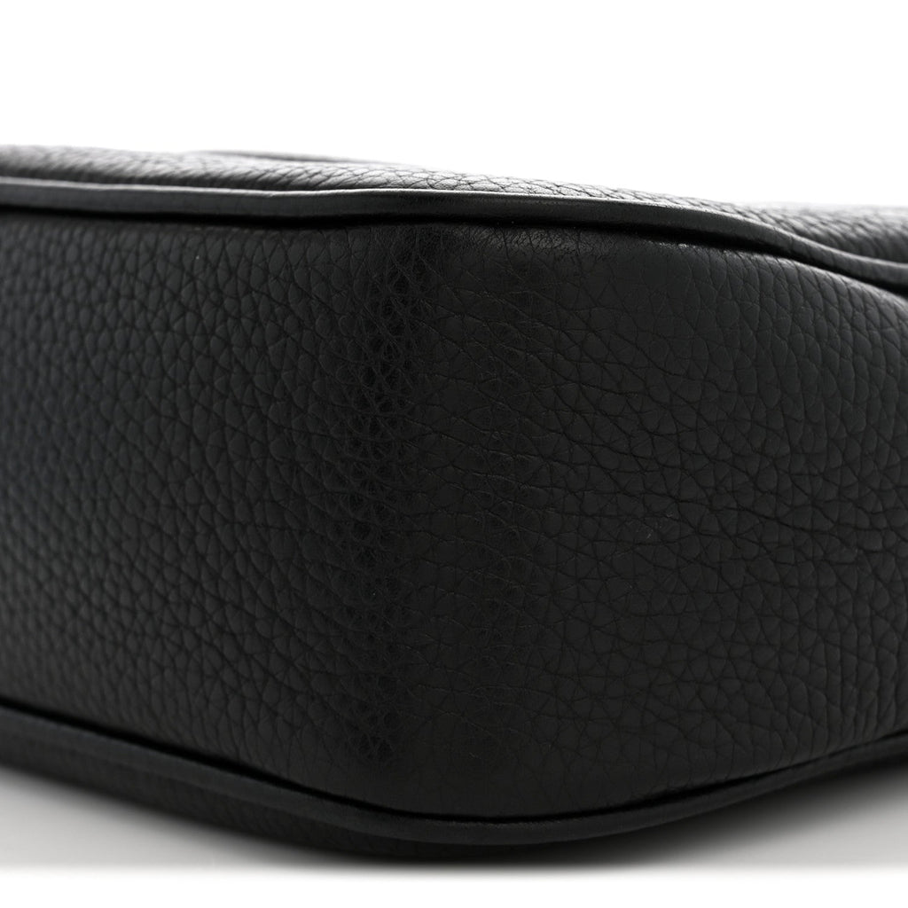 Pebbled Calfskin Small Soho Disco Bag Black