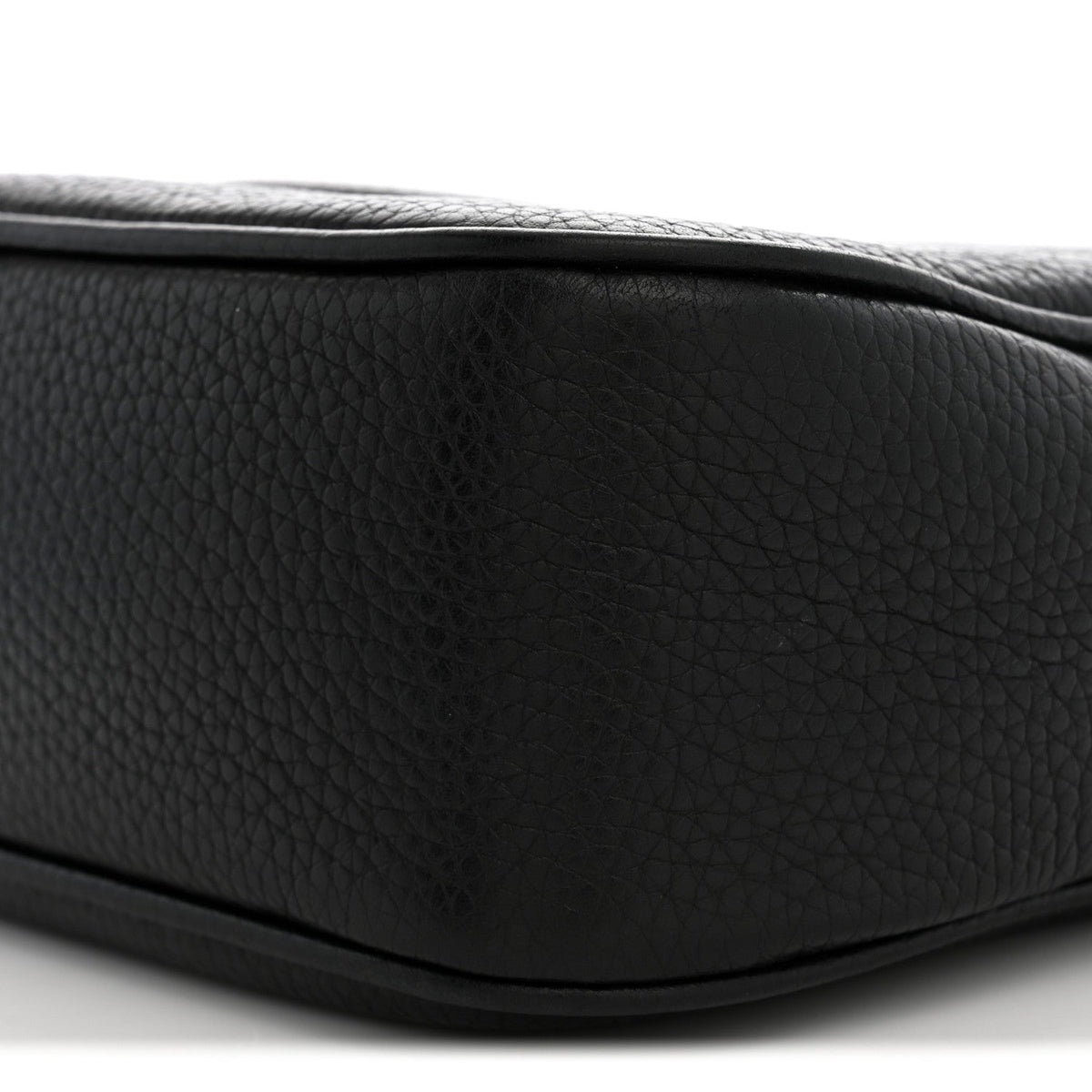 Pebbled Calfskin Small Soho Disco Bag Black